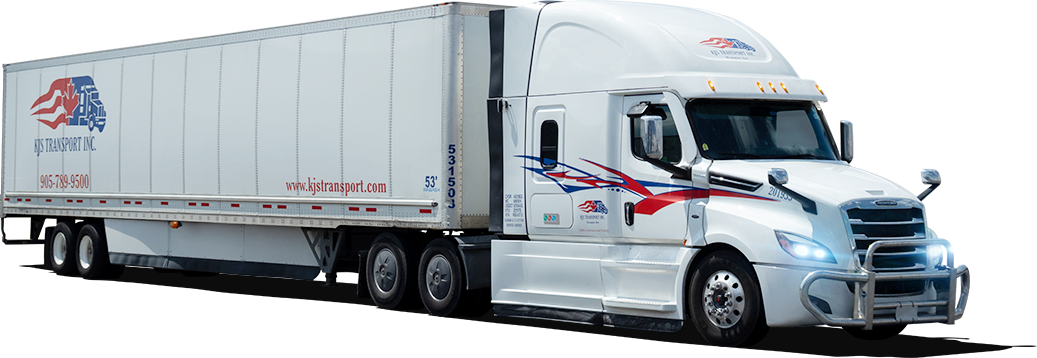 KJS Transport Class 8 tractor pulling a 53-foot dry van trailer